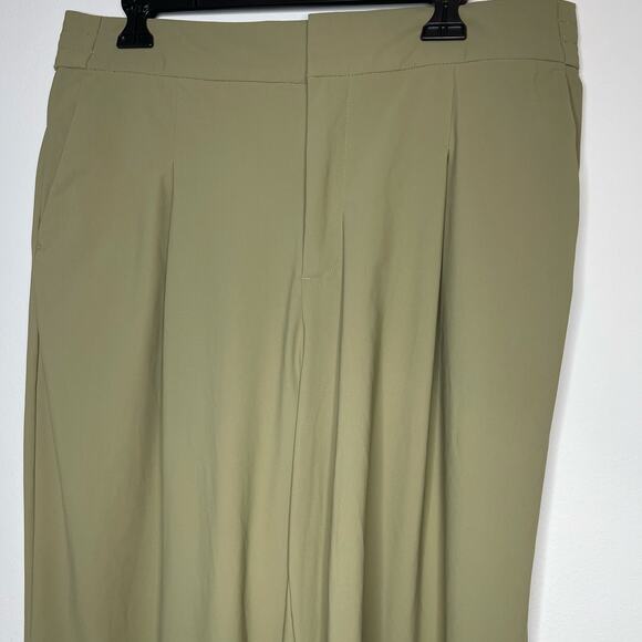 Athleta Pinnacle High Rise Trousers size 14 Olive Branch Green Wide Leg - Picture 5 of 12